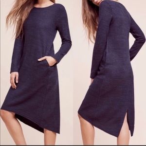 Anthropologie Moth Cross Back Sheath Dress Blue XL